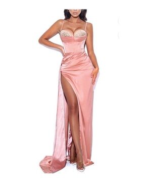 silver dress with sleeves Sparkly Women Silver Half Sleeves Formal Prom Dress with Pocket Silver / 2XL